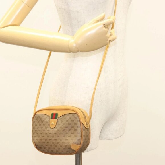 GUCCI GG Supreme Web Sherry Line Bag PVC Beige Gold 164 02 066 Auth yk18484 - Picture 15 of 16